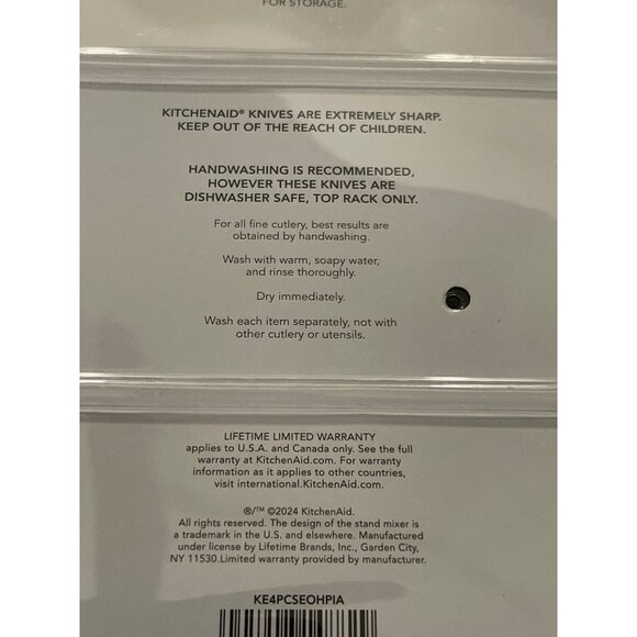 KitchenAid pistachio 4 Pc. Chef Knife Set With Blade Covers Steel NEW With Tags - Picture 5 of 5